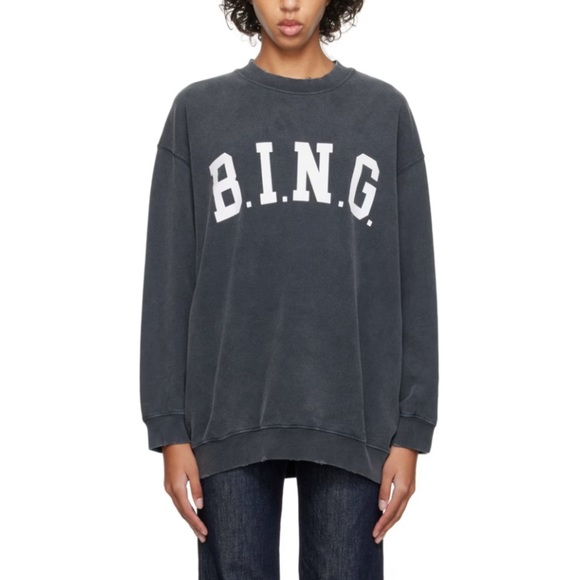 Anine Bing Tops - NEW Anine Bing Tyler Sweatshirt Washed Black XS